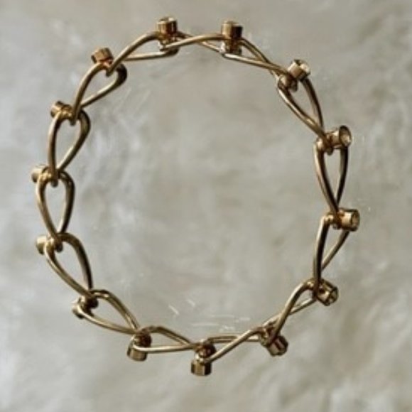 Vintage chain style bangle bracelet with crystals - Picture 2 of 2